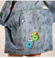 Urban outfitters Design By Isabel MurphyGraffiti Denim Jacket sz medium to Large