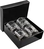 Old Fashioned Whiskey Glasses - 10 Oz Barware for Scotch, Bourbon, Liquor and Cocktail Drinks - Set of 4
