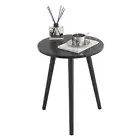 Round End Table Black Side Table Modern Home Decor Small Accent Table for Sma...