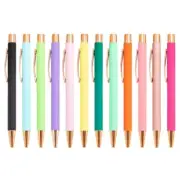 6x Signature Pen 1.0mm Retractable Ballpoint Pen Metal Writing Pen for Student