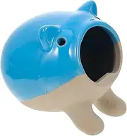 GANAZONO Animal Shaped Ceramic Hamster Nest Summer Cooling Hideout Safe Spacious Hamster House for Pets Present for Hamster Owners Fun Functional Ceramic Hamster Home