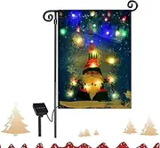 Solar LED Flag, Winter Flag, Multifunctional No Fade Vivid Printed Vertical Decorative Solar LED Flag for Farmhouse Decorations Pouxa