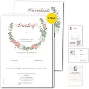 Frank Paperman Godfather Letter for godchildren, certificates, Christening for Godmother and Godfather, 3 Pieces, Variant (Floral)