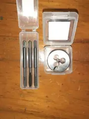 UNF NO. 10-32 RH HSS HAND TAP SET+OD 1" HSS split screw Die button.TS