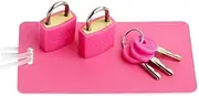 [Balanzza] Korjo Baggage ID Set, 1 X Luggage Tag 2 X Luggage Locks (Keyed Alike), 3 X Keys, Pink