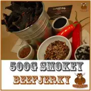 BEEF JERKY SAVOURY SNACK FOOD 500G BULK SMOKEY AUSTRALIAN DELICIOUS FLAVOUR