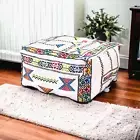 Moroccan Kilim Pouf, Floor Vintage Moroccan Ottoman,Floor pillow