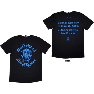 Motorhead Ace Of Spades Lyric T-Shirt Black New