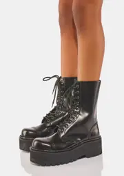 [Underground UK] Commando 10 Eyelet Triple Sole Leather Combat Boots