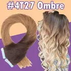 Brown Hair Extensions Tape In Russian 100% Human Remy Full Head Thick Skin Weft