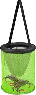 Crab Basket,Foldable Net for Live Caught | Floating Portable Mesh Fish Basket Cage for Crayfish Catfish Crab Saltwater Freshwater Fly Ice Fishing Boating