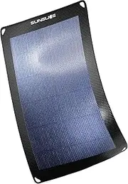 Solar Charger Outdoor, Solar Module Flexible, Solar System Camping, Solar Charger Waterproof with Powerful 6 W Charging Capacity, USB Port, Black