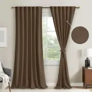 Velvet Curtains 96 inches Long - Super Soft 52"W x 96"L (Pack of 2) Brown