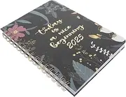 Beavorty 2025 Agenda Book Round Steamer Panel inside Snag Multifunctional Seats A5 Schedule Place Card Holders Base Supply Essentials Jewelry Book Organizer Double-sided Blackboard Paper