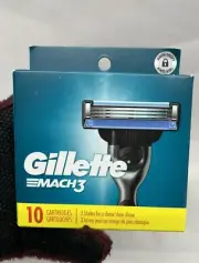 Gillette Mach3 Men's Razor Blade Refills 10 Count Cartridges, NEW (UB)