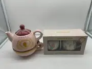 Netflix Ceramic Bridgerton Pink Spring Teapot with Cream & Saucer Set BB02B50020