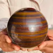 3.90lb Large Natural Tiger Eye Stone Sphere Quartz Crystal Ball Specimen Healing