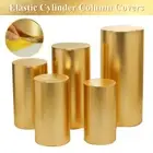 Round Plinth Cylinder Pedestal Wedding Party Cake Decor Display Stand Gold Cover