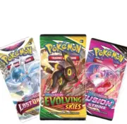 Pokemon TCG (3) BUNDLE: (1) Evolving Skies (1) Fusion Strikes (1) Lost Origin