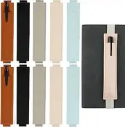 10 Pcs Elastic Band Pen Holder, Adjustable Pen Holder for Journal, PU Leather Pen Sleeve Pouch for Journals, Notebooks, Binders, Planners, Tablet, Office School Supplies (5 Colors)