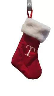 Hobby Lobby Red 9" Monogram T Christmas Stocking New