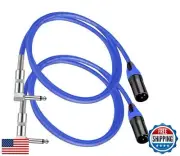 Seefeful Right Angle 1/4 TS to XLR 3Pin Male Microphone Audio Cable,6.35mm TS