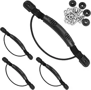 [QWORK] Heavy-Duty Kayak Canoe Side Mount Carry Handles - Universal Fit, Padded Grip, Complete with Screws and Drip Rings (4 Pcs Set, Black), for Ocean Kayaks Luggage