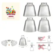 , Transitional Clear Seeded Ceiling Fan Replacement Glass Shade, 2-1/8" Fitte...