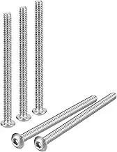 uxcell #10-24x2-5/8 Button Head Socket Cap Screws, 20pcs 304 Stainless Steel Fasteners Hex Bolts Screws, Full Thread Hex Drive Screws