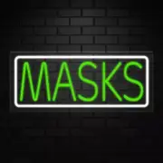Masks Neon Sign for Retail Displays | LED Flex Neon | 24"W x 10"H x 1"D