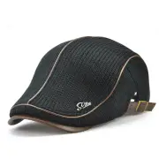 Collrown Knitted Berets Patchwork Leather Brim Men Flat Cap Retro Visor Hat Autumn Winter Warmer Casual Crochet Hat Forw