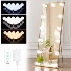 14 Bulb Vanity Mirror Light Kit LED String Lights Touch Dimmer Hollywood Style