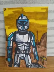 Drawing 501st Legion Clone Trooper Phase I Geonosis Rex Star Wars Droid Army Art