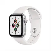 Apple Watch SE (2nd Gen) (GPS, 44mm) Silver Aluminum Case with White Sport Band (Renewed)