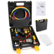 AC R1234YF R134A Gauge Set AC Gauge Set, Automotive 4 Way AC Manifold Gauge S...