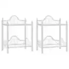 Bedside Tables 2 pcs Steel and Tempered Glass 45x30.5x60 cm White vidaXL