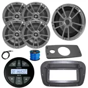 Infinity Marine Radio, Adapter, Spa Bezel, ANT, Sub, 4x 8" 375W Speakers (Gray)