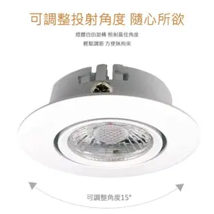 【聖諾照明】LED 崁燈 3W COB 可調式崁燈 5.5公分 崁入孔 1入(歐司朗晶片 CNS國家安全認證)