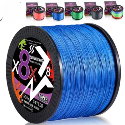 Braided Fishing Line X4 X8 100/300/500 Max Drag 66LB Multifilament PE Line