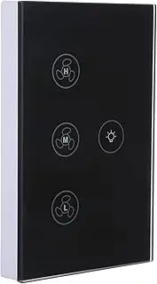 Smart Wi -if Touch Switch Voice Control and Lamp Switch for, Requesting an Intelligent Home, Tempered Glass (Black)