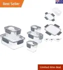 Basics 10-Piece Airtight Locking Food Storage Containers - Clear and Durable