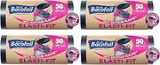 Bacofoil Elasti-Fit Heavy Duty Bin Bags with Drawstring Handles 50L - Leak-Proof Bin Liners with Elastic Fastening for Secure Fit (4 Rolls, 40 Bags)