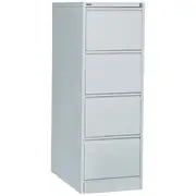 GO 4 Drawer Filing Cabinet Silver