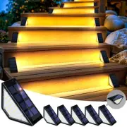 Solar LED Step Lights 24 Bright Warm White Waterproof Outdoor Garden Lighting