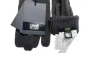 Gloves One Size Cavalli Class Unisex 100% Wool Gray Knitted