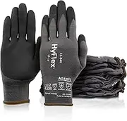 Ansell HyFlex 11-840 Professional Work Gloves, Abrasion Resistant Nitrile Coating with Firm Grip, Multipurpose Protection Gloves, Mechanical and Industrial Safety, Black, Size M (12 Pairs)