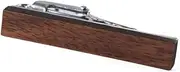 [Huliyhus] Wood Tie Clip for Men, Personalized Wooden Tie Clips Tie Bar for Regular Ties, Wooden Tie Slide for Formal Business Wedding