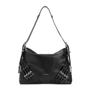 [Givenchy] Givenchy-Black Calf Leather Voyou Buckles Bag-Donna OS OS