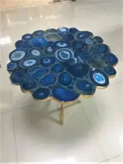 Round Agate Stone Coffee Table Cafeteria Table Agate Gemstone Table Hallway Deco