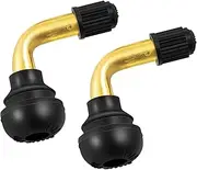 PVR70 Valve Stem Angled 90 Degrees Compatible with Most Tubeless Tyre Rims, Motorcycle, Scooter, ATV (Applicable Diameter, Brass Stem, Snap-in Rubber Base, 11.3 mm) Pack of 2